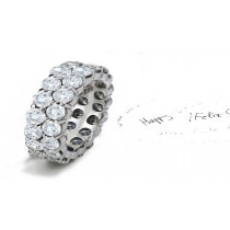 Symbols of Glamour: View Glittering Double Ka Band 60 Round Diamond Eternity Ring in Polished Plat 950 2 mm High