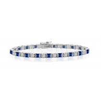 Premier Designer Colored Gemstone Jewelry Collection: New Blue Sapphire & Diamond Bracelet and Necklace