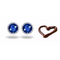 Recently Manufacture Designer Colored Gemstone Jewelry: Blue Sapphire & Diamond Studded Earrings