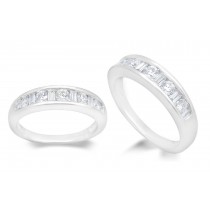 Platinum Bagguette Round Diamonds Eternity Band