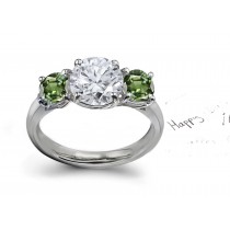 2013 Catalog No. 5 - Product Details: Stylish Green Sapphire and Diamond Engagement Ring