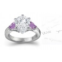 Purple Pears Sapphire & Diamond Pears Premier Designer Rings