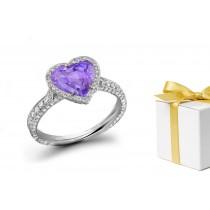 Happiness: Purple Sapphire & White Diamond Micro Pave Ring