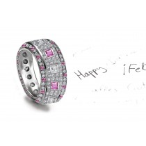 Splendid: Micropavee Pink Sapphire Diamond Eternity Band