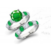 Special Annoucements:  This Especially Recommended 7 Stone Cocktail Ring with 7 Emeralds and Diamonds & 7 Stone Wedding Diamond Band in Gold