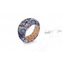 Enjoy the Magic of  White Diamonds and Colored Stone Eternity Rings and Bands