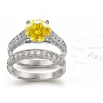 Yellow Diamond Engagement & Wedding Ring