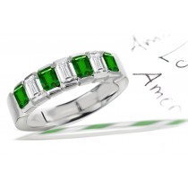  Magic & Mystery: 7 Stone Emerald Cut Emerald & Diamond Anniversary Ring