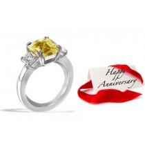 Oval Yellow Sapphire with Oval Diamonds in 14k White Gold Sapphire Diamond Ring (7x5 mm)