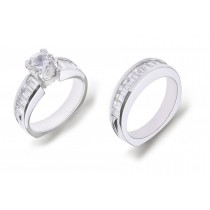 Engagement Side Accent Diamond Ring. 