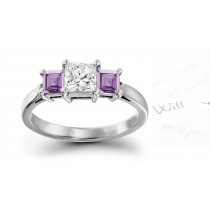 Very Popular For Long Purple Sapphire Diamond Ring