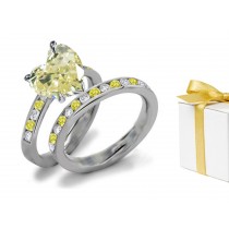 Yellow Diamond & White Diamond Fancy Rings