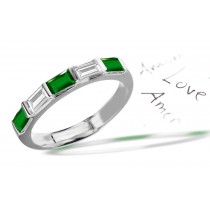 For That Special Someone: 5 Stone Baguette Emerald & Diamond Wedding Ring