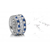 Unrepeatable: Sapphire & Diamond Halo Cocktail Band in Platinum & Gold