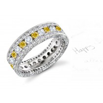 Best-Selling Yellow Sapphire & Diamond Wedding Bands