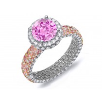 Explore Micro Pave Cluster Diamond & Multi-Colored Precious Stones Rubies, Emeralds & Blue, Pink, Purple, Yellow Sapphires