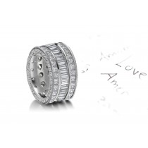 Baguette & Princess Cut Diamond Anniversary Band