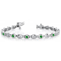 Emerald & Diamond Cluster Bracelet