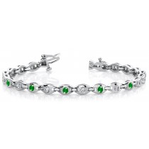 Emerald & Diamond Cluster Bracelet