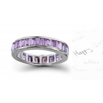 Famous Purple Sapphire Baguette Eternity Ring