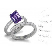 Unrepeatable: Rich Very Rare Purple Sapphire & Sparkling Diamond Wedding & Engagement Rings