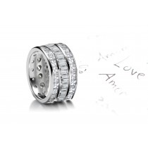 Tailor Designed Sparkler of Baguette Cut Diamonds bordered by row of Asscher Cut Diamonds in 4.0 to 5.50 carats