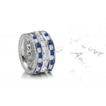 Special Effects: Velvety & Serene Blue Sapphire & Diamond Eternity Ring