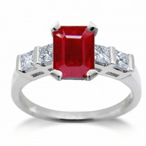 Ruby Engagement Ring: Ruby Oval and Diamond Pears Anniversary rings