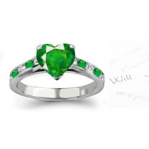 Wonders of Creativity: Heart Emerald Ring with Diamond Emerald Accents