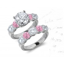 Pink Colored Diamonds & White Diamonds Fancy Pink Diamond Engagement Rings