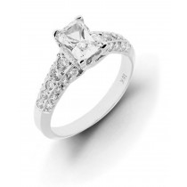 Engagement Diamond Side Accent Platinum Ring. 