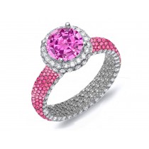 High-Quality Micro Pave Cluster Diamond & Multi-Colored Precious Stones Rubies, Emeralds & Blue, Pink, Purple, Yellow Sapphires