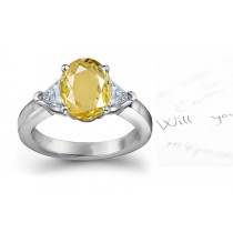 Sparkling Yellow Sapphire & Diamond Engagement Ring