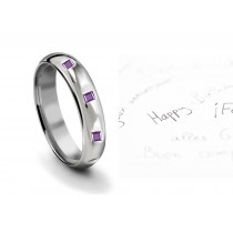 Try Before You Buy Burnish Round Purple Sapphire Eternity Ring