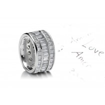 Baguette & Princess Cut Diamond Anniversary Band