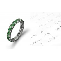 Micropavee Diamond & Emerald Eternity Band