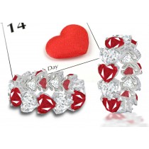 Sparkling: Glittering Heart Ruby & Heart Diamond Eternity Ring in Platinum