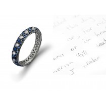 Sky Blue Micropavee Glazed Diamond & Sapphire Eternity Band