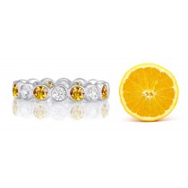 Round Yellow Sapphire & Diamond Eternity Bands