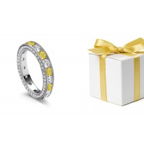 Yellow Sapphire & Diamond Eternity Bands