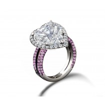 Delicate French Micro Pave Halo Rings Collection Featuring Vibrant Rainbow Colored Sapphires & Diamonds