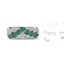 Micropavee Diamond & Emerald Framed Band