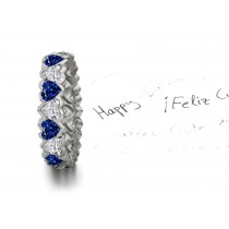 A Perfect Love Story: Secure Heart Sapphire & Heart Diamond Eternity Ring
