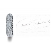 Micropavee Diamonds 4 Stone Row Wedding Ring in Platinum & Gold