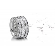 Most Stunning: Sparkling Three Row Diamond Eternity Ring in Platinum