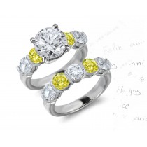 Yellow Colored Diamonds & White Diamonds Fancy Yellow Diamond Engagement Rings