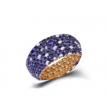 Eternity Ring with Blue Sapphires in Gold or Platinum