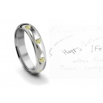 Burnish Set Heart Yellow Diamond Eternity Ring