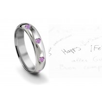 Centenary Burnish Set Heart Purple Sapphire Eternity Ring