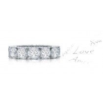 Style to Cherish: Shimmering Geometric Common 4 Prong Round Diamond Eternity Ring